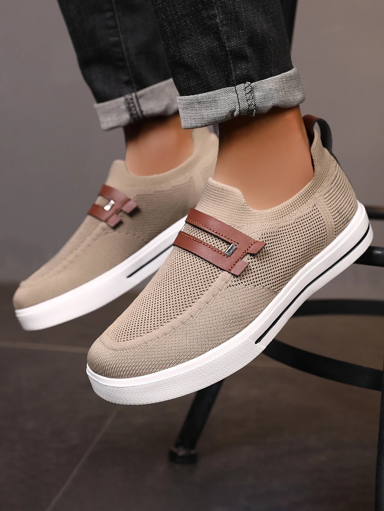 Men's lightweight slip-on mesh loafers with comfortable sole, great for walking & daily use.