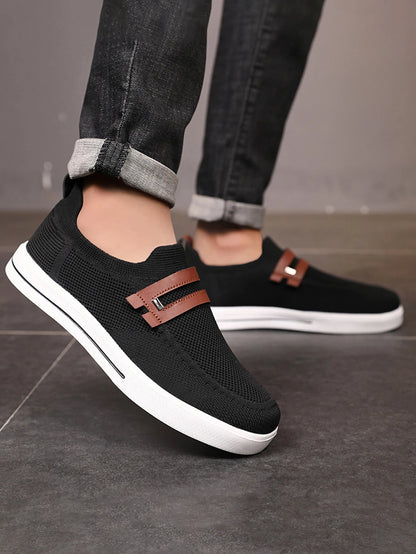 Versatile men's slip-on loafers; lightweight mesh design for comfort, perfect for casual fashion.
