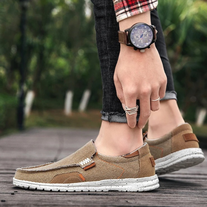 Comfortable men's casual slip-ons, lightweight and durable with breathable fabric for all-day wear. Non-slip sole.