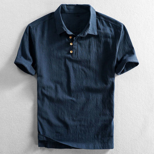 Men's lightweight summer polo shirt with short sleeves, comfortable and casual relaxed fit.