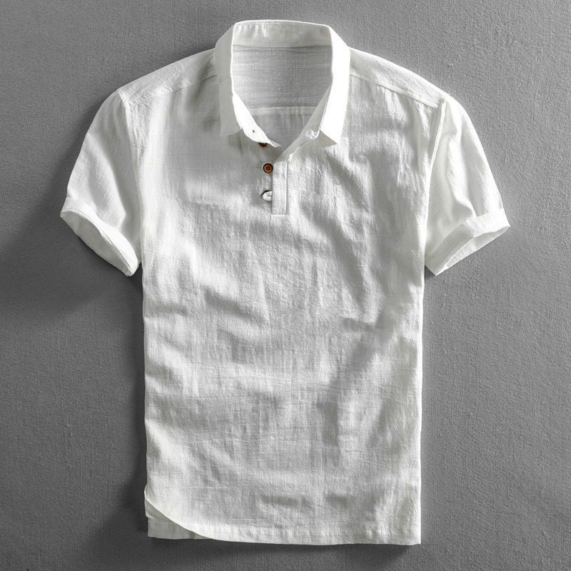 Casual men's lightweight short sleeve polo shirt, perfect for summer outdoor activities or everyday wear.