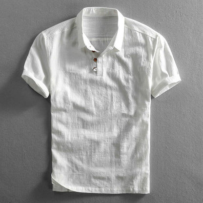 Casual men's lightweight short sleeve polo shirt, perfect for summer outdoor activities or everyday wear.