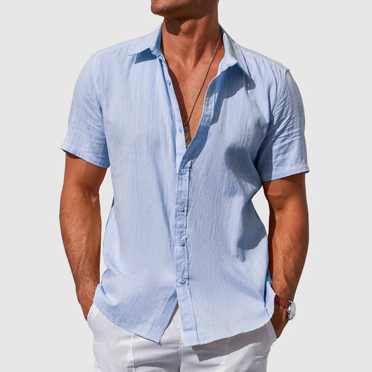 Men's lightweight summer shirt, relaxed fit, short sleeve, perfect for warm weather comfort & casual style.