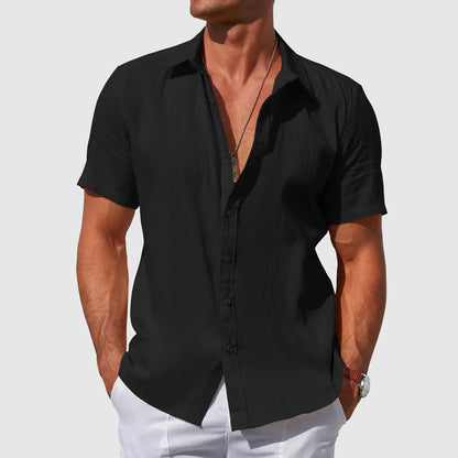 Stylish men's short-sleeve summer top, relaxed fit, ideal for warm weather vacations & everyday wear.