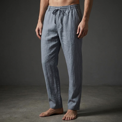 Men's lightweight tailored trousers with drawstring waist, perfect for casual summer wear.