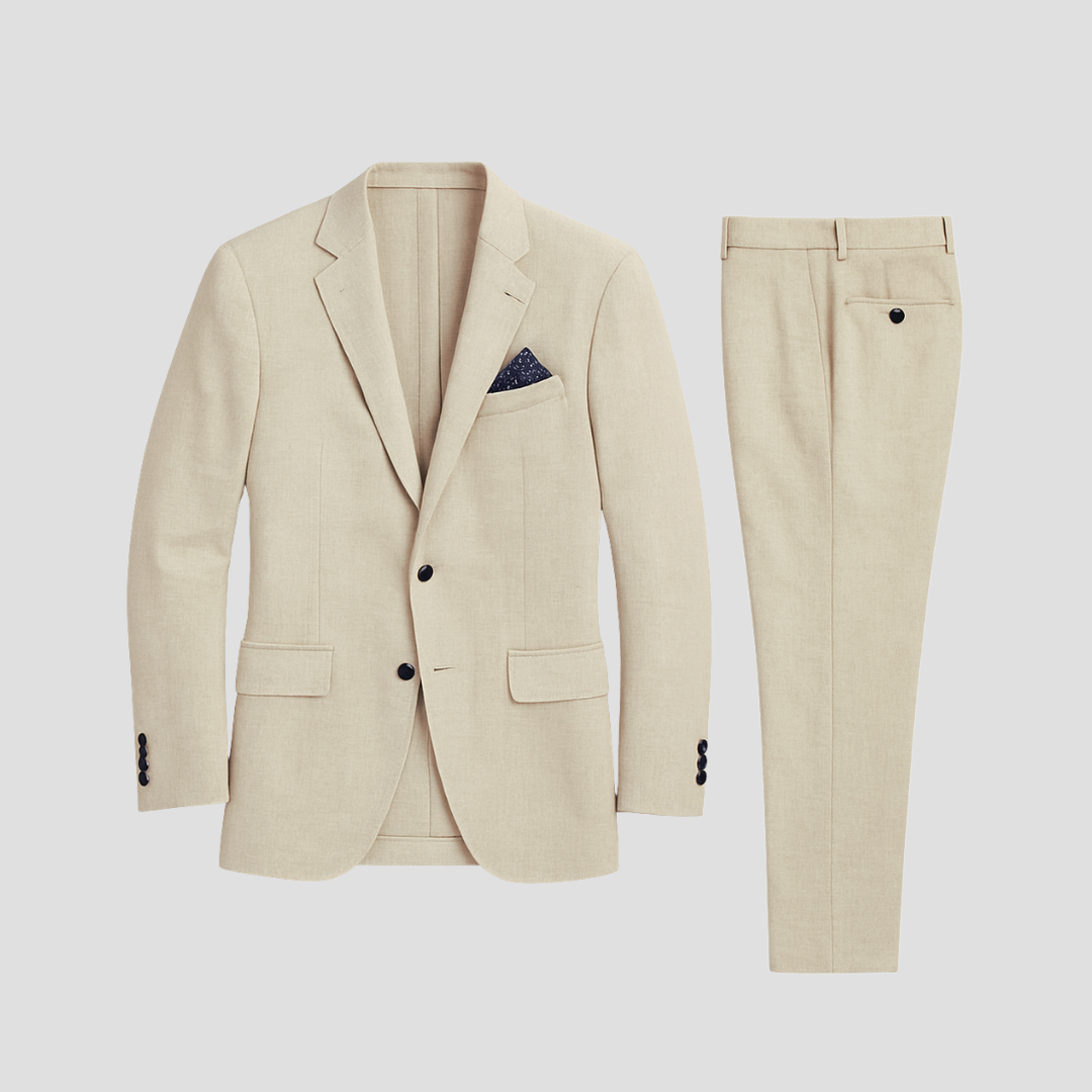Stylish men's lightweight summer suit. Ideal two-piece formal wear for weddings, proms & special occasions.