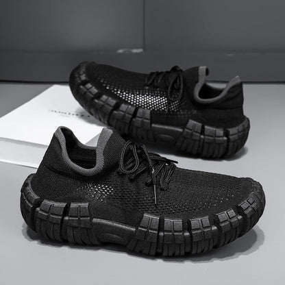 Comfortable men's sock-fit sneakers, great for breathable city walking & casual street style.