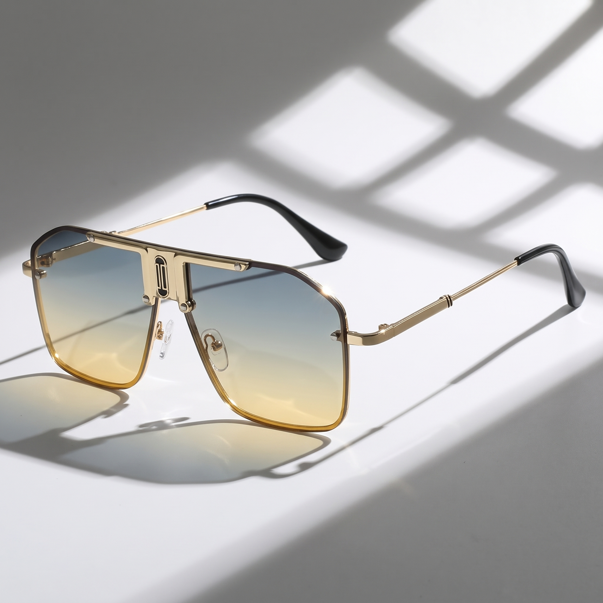 Sleek men's fashion sunglasses with UV400 lenses, lightweight and durable for outdoor style.