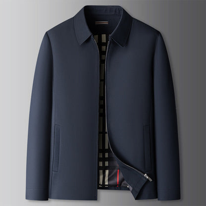 Versatile men's lightweight windbreaker jacket, ideal as a travel or casual outerwear piece for spring and fall.