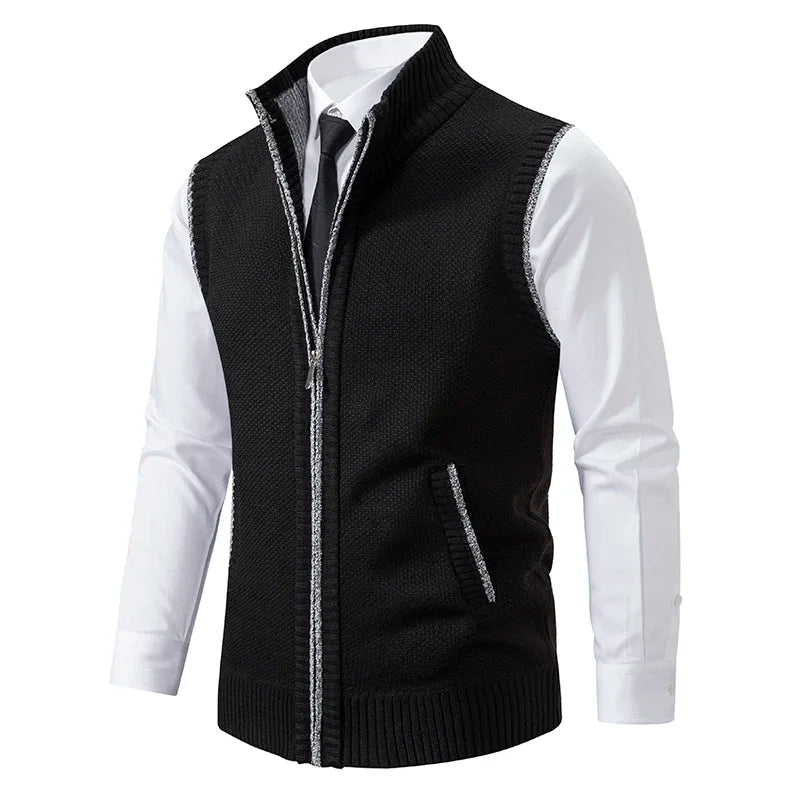 Comfortable men's wool blend layering vest. Versatile outerwear for warmth and stylish winter fashion.