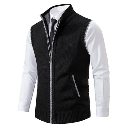 Comfortable men's wool blend layering vest. Versatile outerwear for warmth and stylish winter fashion.