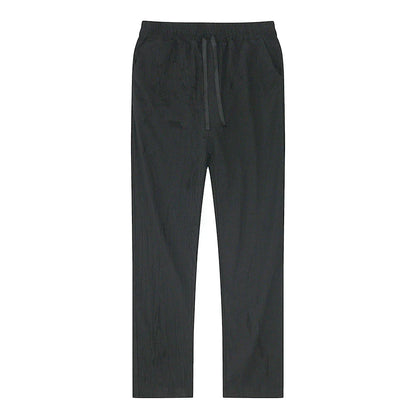 Men's cotton linen blend trousers, breathable & relaxed fit comfort pants for summer.