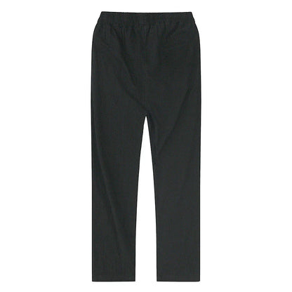 Relaxed fit men's linen blend trousers, breathable cotton mix for casual summer comfort pants.