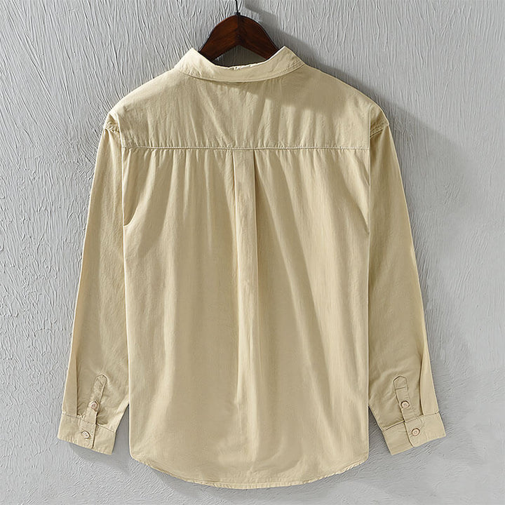 Relaxed fit men's button-down shirt, long sleeve Lisbon style for casual occasions.