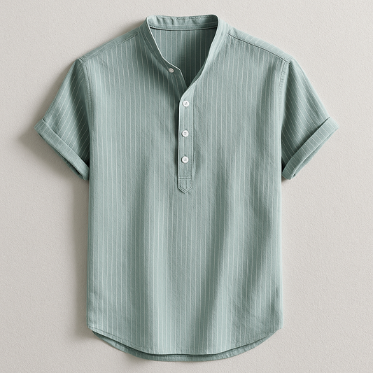 Men's long sleeve casual henley shirt in a versatile style, perfect for everyday wear and comfortable spring fashion.