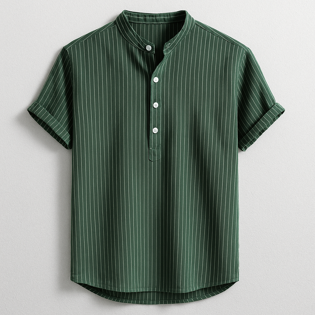 Comfortable men's casual henley shirt, a versatile button top for everyday wear and stylish summer/spring fashion.