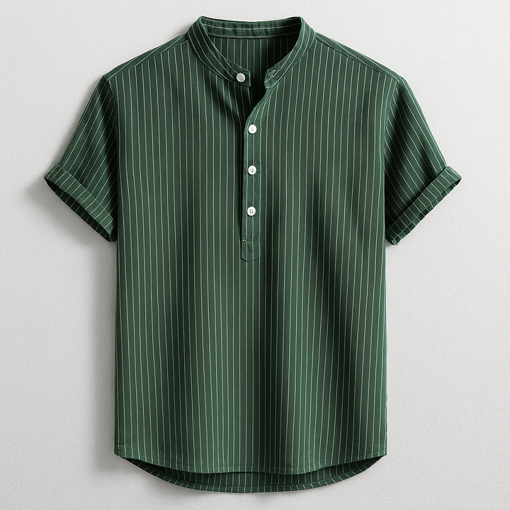 Comfortable men's casual henley shirt, a versatile button top for everyday wear and stylish summer/spring fashion.