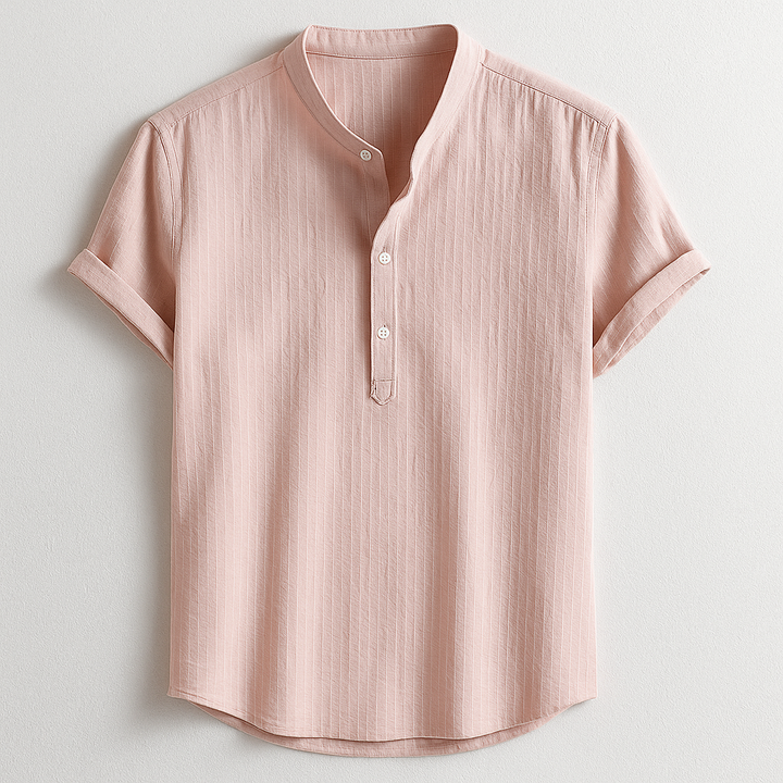 Versatile men's casual henley shirt, a comfortable long sleeve button top ideal for everyday wear and men's spring fashion.