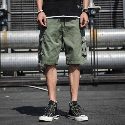 Versatile men's drawstring shorts, perfect for casual outings, featuring cargo pockets.