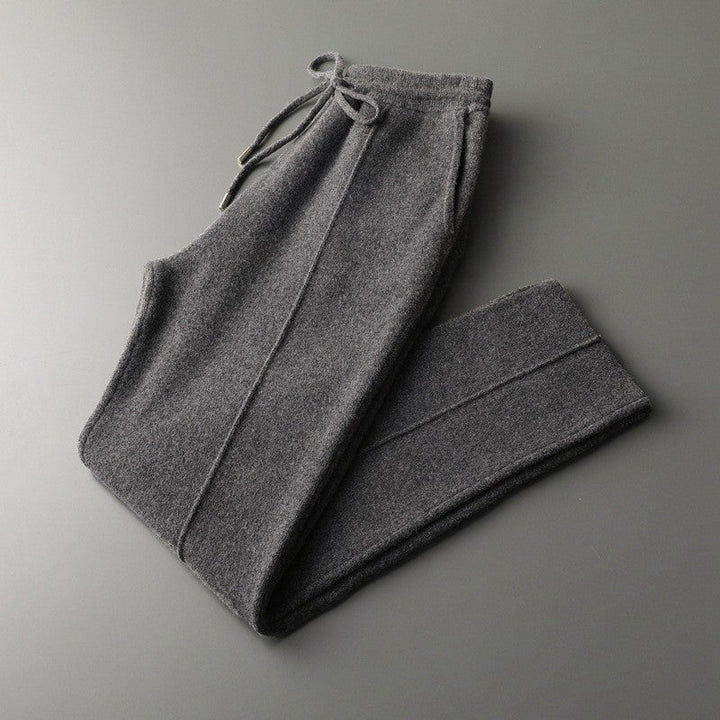 Versatile men's cashmere blend trousers, perfect for luxurious lounging or smart-casual styling.