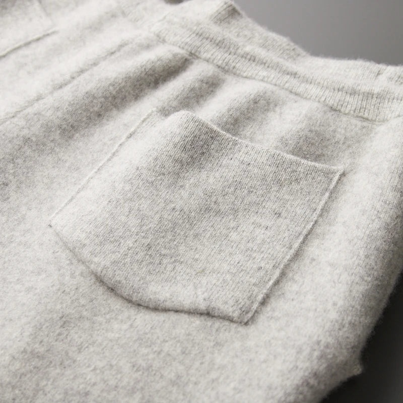 Men's premium cashmere blend lounge trousers, designed for ultimate comfort and relaxed style.