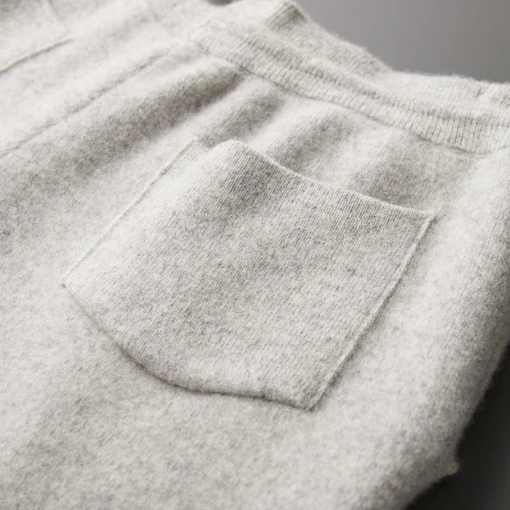 Men's premium cashmere blend lounge trousers, designed for ultimate comfort and relaxed style.