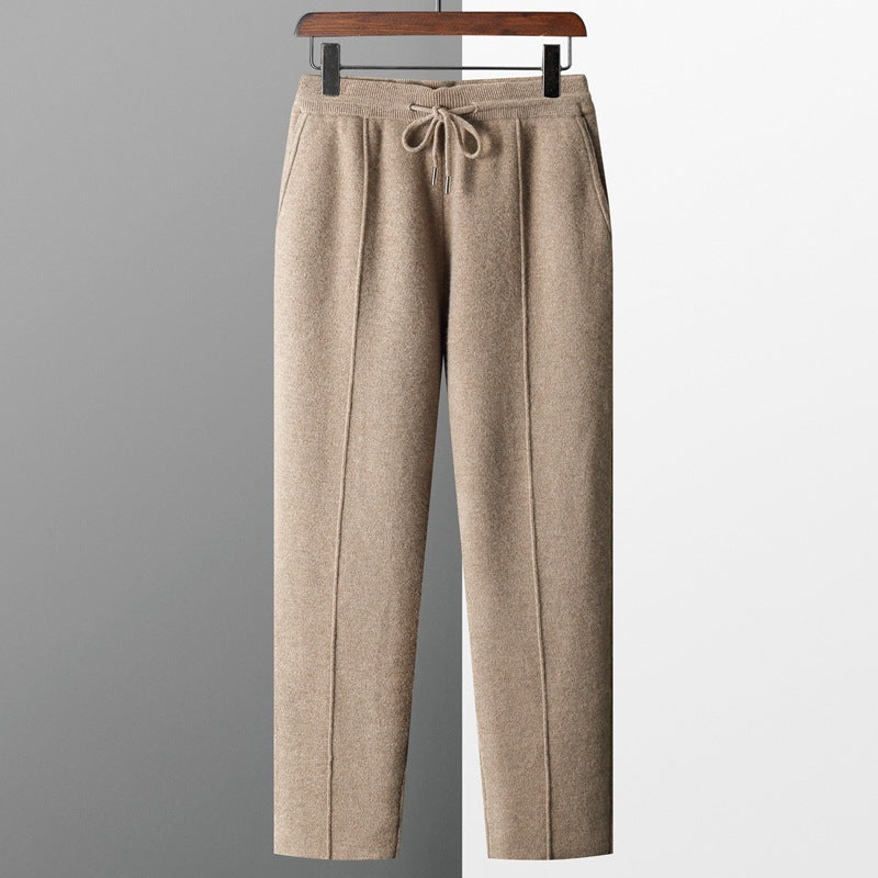 Luxurious men's cashmere blend lounge trousers, offering exceptional softness and versatile comfort.