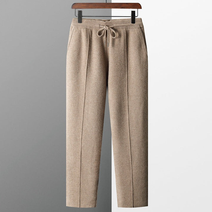 Luxurious men's cashmere blend lounge trousers, offering exceptional softness and versatile comfort.