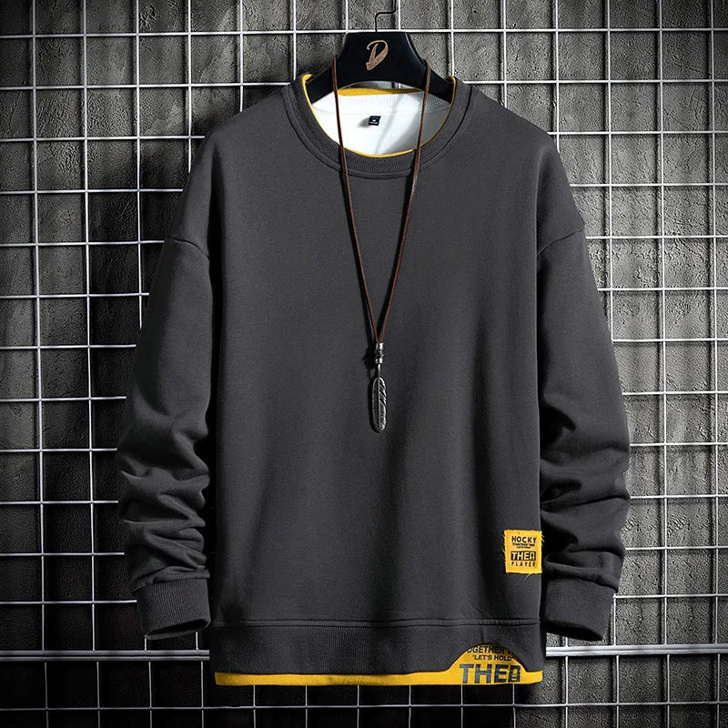 Versatile men's sweatshirt for spring & autumn. Comfortable loungewear & modern casual everyday outfit.