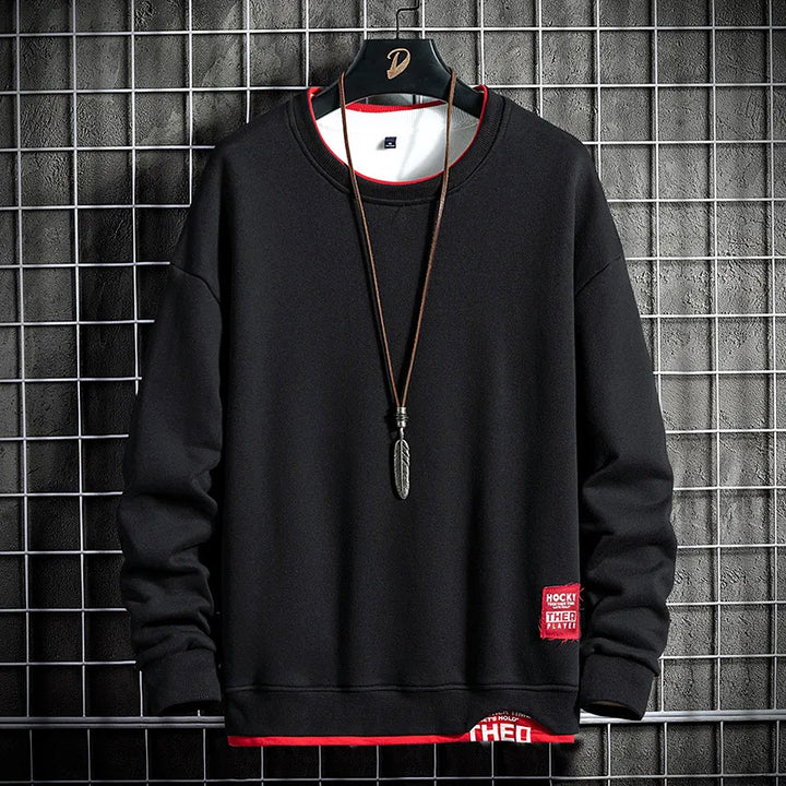 Stylish men's comfort sweatshirt. Modern design, ideal for casual wear, autumn, and spring fashion.