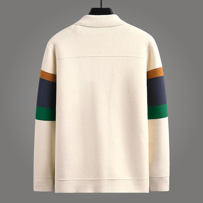 Stylish men's Heritage Cardigan, modern menswear for effortless casual outerwear. Comfortable, sophisticated layering piece.