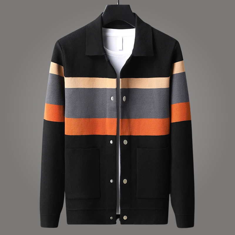 Elegant men's knitwear cardigan, luxurious and comfortable for sophisticated style. Perfect fall & winter layering piece.
