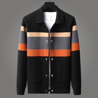 Elegant men's knitwear cardigan, luxurious and comfortable for sophisticated style. Perfect fall & winter layering piece.