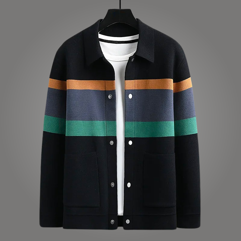 Classic men's luxurious Heritage Cardigan, elegant knitwear for modern mens fashion. Sophisticated and comfortable sweater.