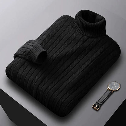 Comfortable men's classic fit soft knit sweater with a crew neck, versatile for all seasons.