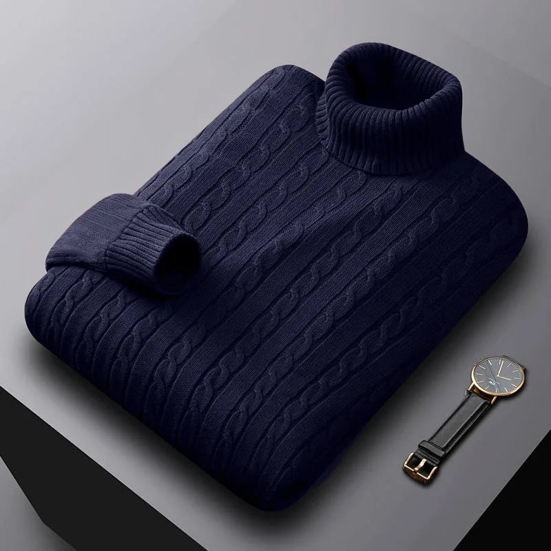 Versatile men's soft knit crew neck sweater, perfect for comfortable winter, fall, & spring fashion.