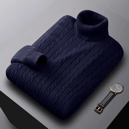 Versatile men's soft knit crew neck sweater, perfect for comfortable winter, fall, & spring fashion.