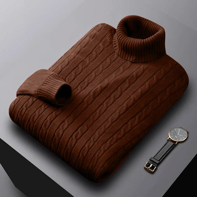 Men's classic fit soft knit crew neck sweater, luxurious and comfortable for stylish layering.