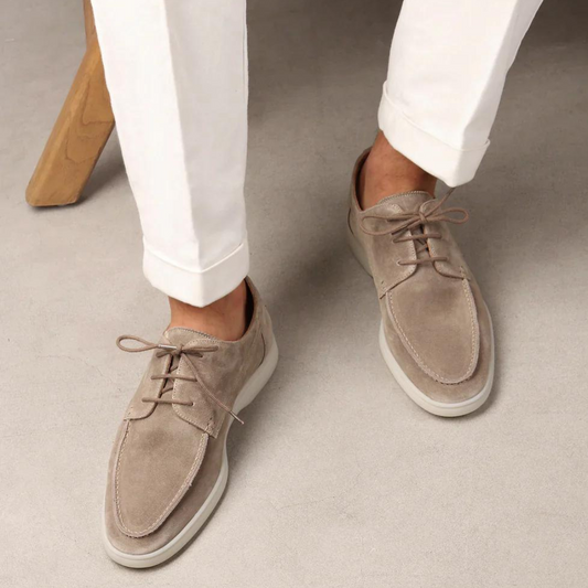 Men's luxury black lace-up loafers for sophisticated formal & casual style. Premium men's footwear.