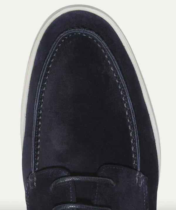 Sophisticated men's luxury loafers in black, featuring subtle lace-up design for modern formal footwear.
