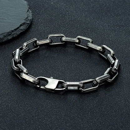 Durable men's luxury chain link bracelet. Non-tarnish gold, silver, or gunmetal for lasting style.
