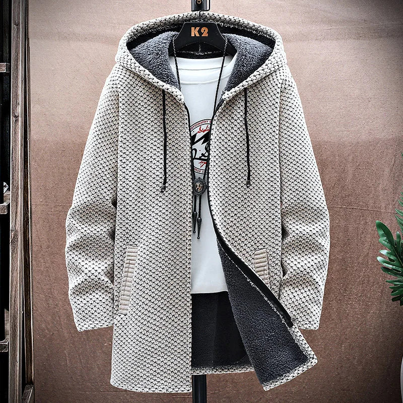 Men's luxury full-zip hoodie jacket, premium fabric for stylish comfort & modern fit.
