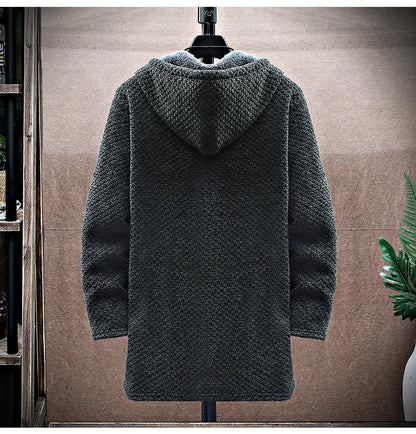 Premium men's full-zip hoodie jacket, stylish outerwear for modern men, casual comfort.