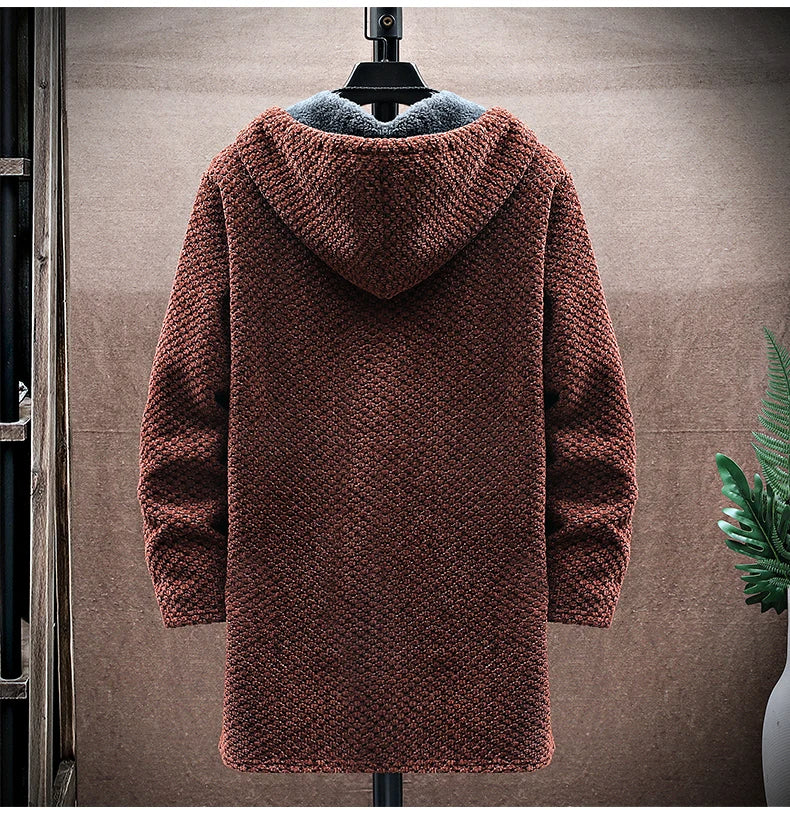Cozy men's full-zip hoodie jacket, ideal fall fashion & winter essential with modern fit.