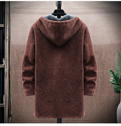 Cozy men's full-zip hoodie jacket, ideal fall fashion & winter essential with modern fit.