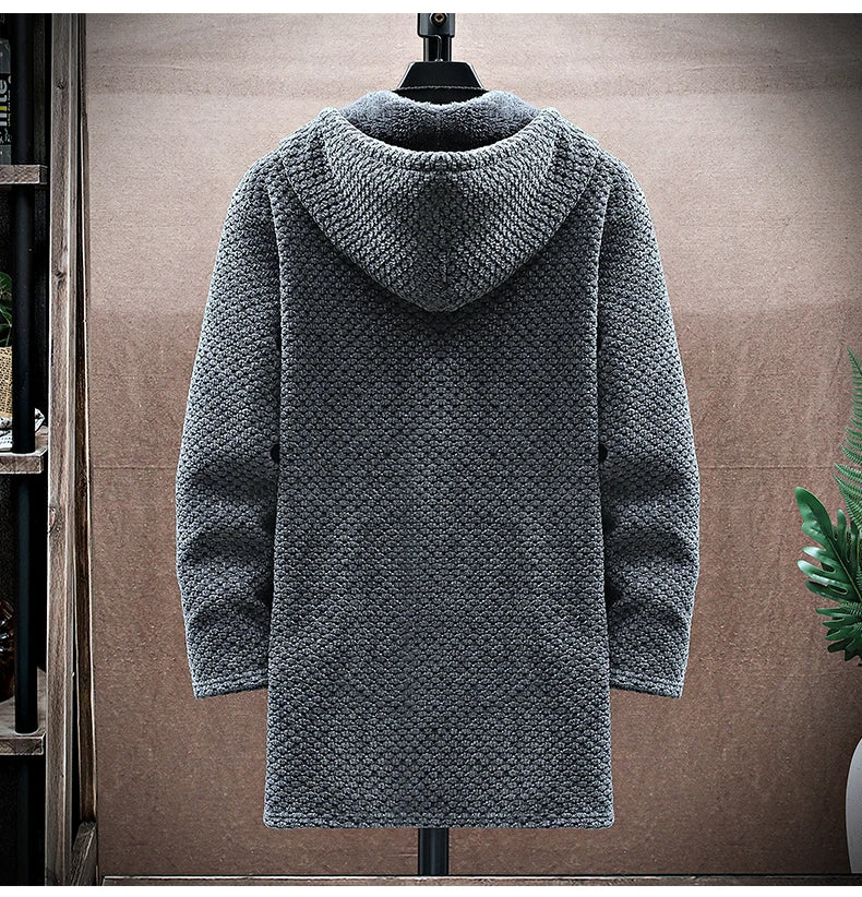 Luxury men's full-zip hoodie for ultimate warmth, comfort & stylish modern fit outerwear.