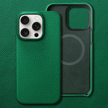 Durable genuine leather iPhone case for men. MagSafe enabled, offering robust everyday drop protection.