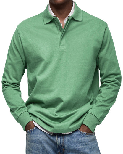 Soft, refined men's long-sleeved polo. A classic, comfortable shirt for stylish everyday menswear.