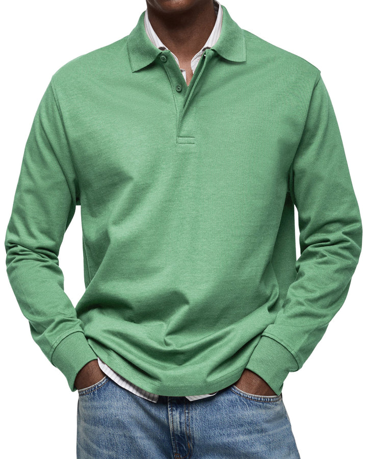 Soft, refined men's long-sleeved polo. A classic, comfortable shirt for stylish everyday menswear.