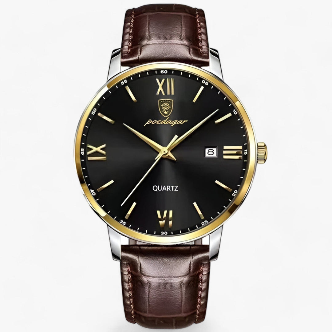 Classic men's timepiece featuring a sophisticated dial and premium brown leather strap.